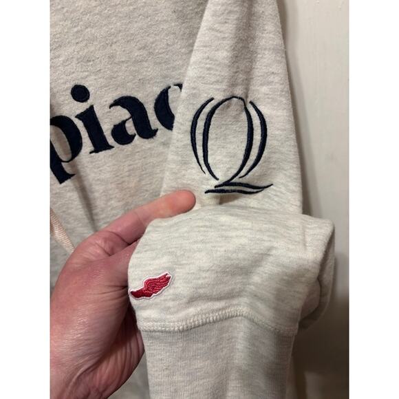 Quinnipiac College Hoodie Cowl Neck by League Gray Pullover size women's small - Picture 3 of 7